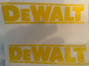 Dewalt (x2) Decal Tools Pair Vinyl Sticker Logo Drill Impact Wrench 8” YELLOW