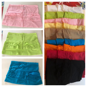 Mini Skirts Ladies 100% Cotton Ruffled Frill Detail Garment Dyed(10 Colors)
