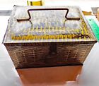 Patterson's Seal Basketweave EMPTY Tobacco Lunchbox TIn