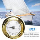 pcs/set Weather Station 98mm Brass Barometer /Thermometer/ Hygrometer/Clock