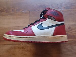 Original 1985 Nike Air Jordan 1 Chicago White Black Red Sneakers Men’s 7.5 Left