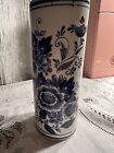 New ListingCobalt Blue And White Vintage Cylinder Vase