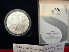 2008-W Reverse of 2007 Burnished UNC American Silver Eagle $1 Dollar 08 Rev 07