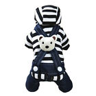 Pet Dog Striped Jeans Jumpsuits Hoodie Coat Jacket Overalls Clothes Apparel 40