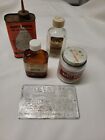 Lot Of 4 Vtg Medical/Oil Containers Tins, Bottles