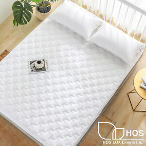 HOS Breathable Waterproof Mattress Pad Protector Quilted Fitted Cover ALL Size
