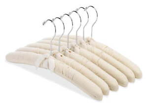 Padded Metal Clothing Hangers with Swivel Hook, 6 Pack,  Canvas, for adult use