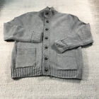 Brooks Brothers Sweater Mens Large Cardigan Pocket Knit Gray Scottish Lambswool