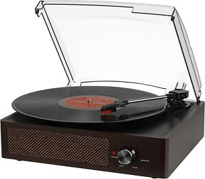 Costsoco 3-Speed Retro Vintage Style Bluetooth Vinyl Record Player - Dark Brown