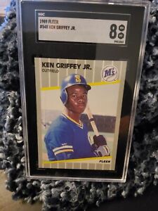 1989 Fleer - #548 Ken Griffey Jr (RC) graded 8 by SGC