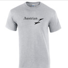 Black Austrian Air Retro Logo Shirt Airline Aviation Sport Gray T-shirt S-5XL
