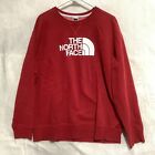 The North Face Sweatshirt Men XL Red Crew Neck Pullover Spell Out Heavyweight