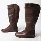 FRYE Women's Paige Tall Leather Riding Boots LV5 Brown Size US:8.5B