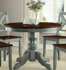 Farmhouse Dining Table Round French Country Kitchen Rustic Dinning Blue Green