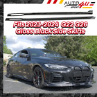 Fits 2021-2024 BMW 4 Series G22 G23 430i M440i Gloss Black Side Body Skirts