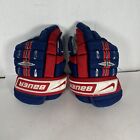 Nike Bauer NBHPro 4 Roll Hockey Gloves 14” pro stock Red White Blue