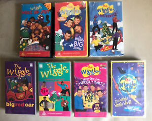 7 THE WIGGLES, WAKE UP JEFF, YUMMY, RED CAR, WIGGLY WORLD, BIG SHOW, DANCE  VHS