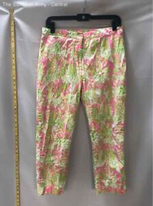 Lilly Pulitzer Womens Multicolor Animal Print Flat Front Capri Pants Size 10