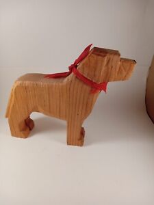 Hand Carved Wooden Dog