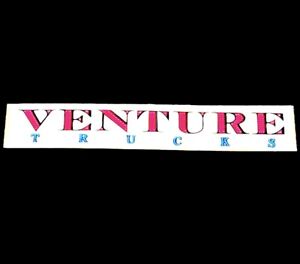 Vintage 1980’s Venture Trucks Skateboard Sticker, White Background Pink & Blue