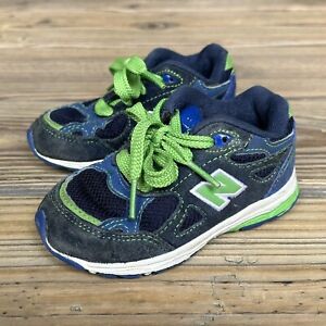 New Balance 990 Navy Blue Lime Green Lace Up Sneakers Shoes Baby Toddler US 6 C