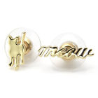 Kate Spade Cat Lovers CATS MEOW Stud Earrings 12kt Gold plated GIFT BOX Dust Bag