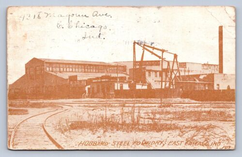J98/ East Chicago Indiana Postcard c1910 Hubbard Steel Foundry Mill 410