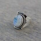 Moonstone Ring 925 Sterling Silver Band Ring Statement Handmade Jewelry ES19