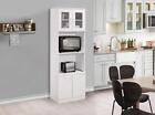 Kings Brand Furniture - Tall Kitchen Pantry, Microwave Storage Cabinet, White