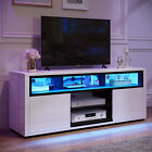 LED TV Stand Cabinet for 60 inch High Gloss Media Console with Open Shelves