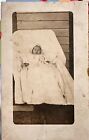 Antique Postcard Real Funeral Photo Infant Baby White Gown 1920’s West Virginia