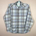 Under Armour Shirt Mens 2XL Blue Button Up Loose Outdoor Fishing Hiking Plaid