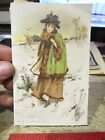 Antique Old Victorian Era Trade Card Boston RUbber Shoe Company Storm Slippers