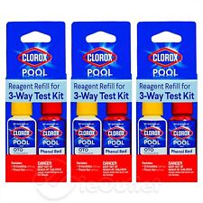 (Lot of 3) Clorox Reagent Refill for 3-Way Test Kit OTO Orthotolidine Phenol Red