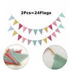 2Pcs Pennant Festival Wed Party Trilateral Flag Garden Decoration Bunting Banner