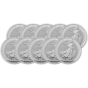 2024 Great Britain Silver Britannia £2 1 oz - BU - Ten 10 Coins