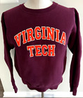 Virginia Tech VT Sweatshirt Burgundy Vintage USA Made Size Large