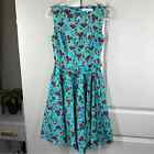 ModCloth Miss Lulo Pin Up Floral Fit & Flare Dress size Small Rockabilly Spring