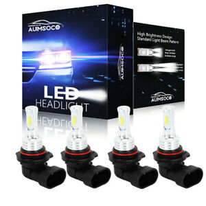 9005 9006 LED Headlights Kit Combo Bulbs 6500K High Low Beam Super White Bright (For: 2000 Honda Accord EX 2.3L)