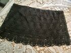 Womens Vintage Skirt Micro Mini Lace Black Stretch Waist Made in USA Large