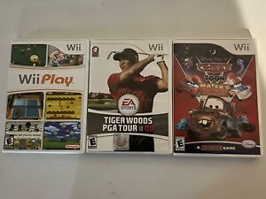 Wii games lot bundle Wii Play, Tiger Woods 08 & 10 And Cars Toon Mater’s