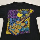 Woodstock 1969 T Shirt Concert Music Art Festival Guitar Black Band Small