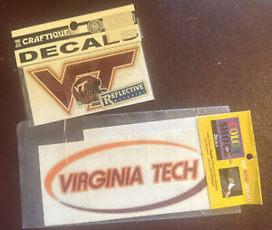 Old School Virginia Tech Hokies Static Cling Sticker NEW!! Window! 3x4 Inches