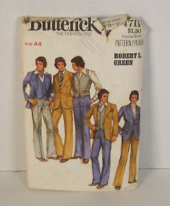 Butterick Vintage 4711 Jacket, Reversible Vest & Pants Men's 44 Pattern Uncut