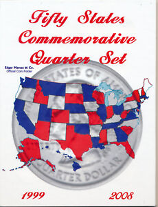 Edgar Marcus Fifty States Quarters Coin Folder  Book / Album  25 cent
