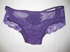Sheer mesh front lace cutout w/lotus embroidery back panties S purple kawaii