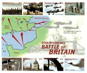MODERN GEMS - Maldives - Battle Of Britain - Sheet Of 8 - MNH
