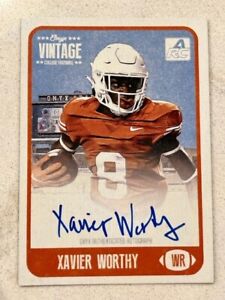 XAVIER WORTHY Texas 2021 Onyx Vintage College *On Card* AUTO /400 Qty Available