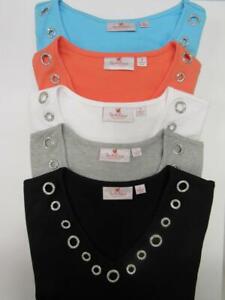 Quacker Factory Gem Stones Long Sleeve Tunic Jersey Shirt XXS-3X CHOOSE COLOR+SZ
