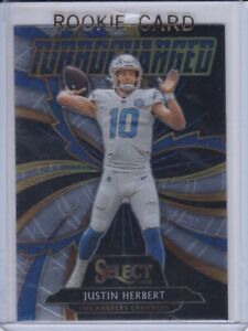 JUSTIN HERBERT ROOKIE CARD 2020 Select Football TURBOCHARGED CHARGERS RC!